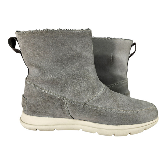 Sorel Boots Womens Sz 8 Explorer Joan Gray Suede Faux Fur Waterproof Winter READ - Picture 7 of 12